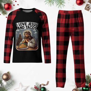 Funny Jesus Christian Christmas Plaid Pajama Set I Love Jesus And Tacos TS14 Buffalo Plaid Print Your Wear