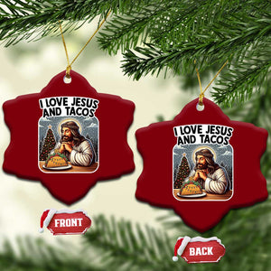 Funny Jesus Christian Christmas Ceramic Ornament I Love Jesus And Tacos TS14 Print Your Wear