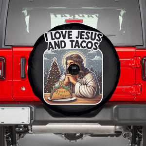 Funny Jesus Christian Christmas Spare Tire Cover I Love Jesus And Tacos TS14 Black Print Your Wear