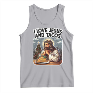 Funny Jesus Christian Christmas Tank Top I Love Jesus And Tacos TS14 Athletic Heather Print Your Wear