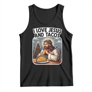 Funny Jesus Christian Christmas Tank Top I Love Jesus And Tacos TS14 Black Print Your Wear