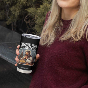 Funny Jesus Christian Christmas Tumbler Cup I Love Jesus And Tacos TS14 Print Your Wear
