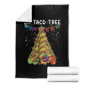 Taco Christmas Tree Throw Blanket Funny Xmas Foodie Mexican TS14 Black Print Your Wear
