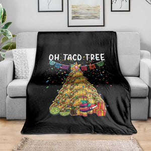 Taco Christmas Tree Throw Blanket Funny Xmas Foodie Mexican TS14 Print Your Wear