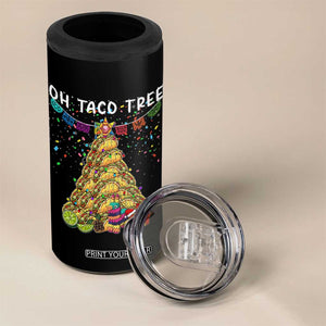 Taco Christmas Tree 4 in 1 Can Cooler Tumbler Funny Xmas Foodie Mexican TS14 Print Your Wear