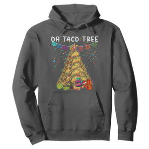 Taco Christmas Tree Hoodie Funny Xmas Foodie Mexican TS14 Dark Heather Print Your Wear