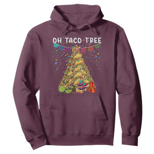 Taco Christmas Tree Hoodie Funny Xmas Foodie Mexican TS14 Maroon Print Your Wear