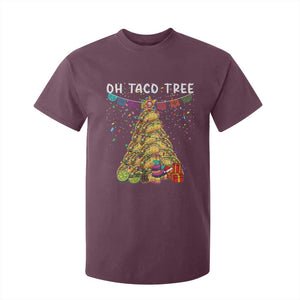 Taco Christmas Tree T Shirt For Kid Funny Xmas Foodie Mexican TS14 Maroon Print Your Wear