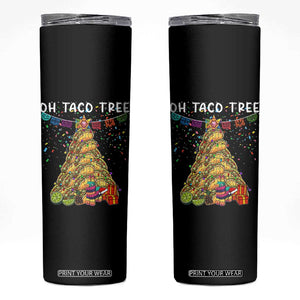 Taco Christmas Tree Skinny Tumbler Funny Xmas Foodie Mexican TS14 Black Print Your Wear