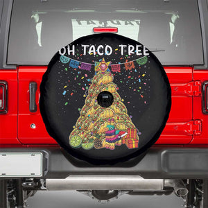 Taco Christmas Tree Spare Tire Cover Funny Xmas Foodie Mexican TS14 Black Print Your Wear