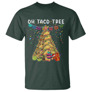 Taco Christmas Tree T Shirt Funny Xmas Foodie Mexican TS14 Dark Forest Green Print Your Wear
