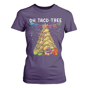Taco Christmas Tree T Shirt For Women Funny Xmas Foodie Mexican TS14 Purple Print Your Wear