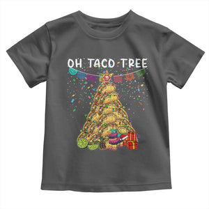 Taco Christmas Tree Toddler T Shirt Funny Xmas Foodie Mexican TS14 Dark Heather Print Your Wear