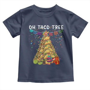 Taco Christmas Tree Toddler T Shirt Funny Xmas Foodie Mexican TS14 Navy Print Your Wear