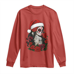 Dia De Los Muertos Mexican Christmas Long Sleeve Shirt Day of the Dead Sugar Skull Women TS14 Red Print Your Wear