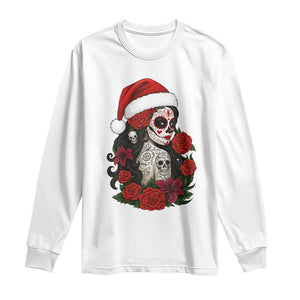 Dia De Los Muertos Mexican Christmas Long Sleeve Shirt Day of the Dead Sugar Skull Women TS14 White Print Your Wear