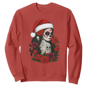 Dia De Los Muertos Mexican Christmas Sweatshirt Day of the Dead Sugar Skull Women TS14 Red Print Your Wear