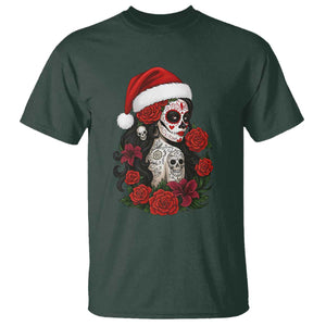 Dia De Los Muertos Mexican Christmas T Shirt Day of the Dead Sugar Skull Women TS14 Dark Forest Green Print Your Wear