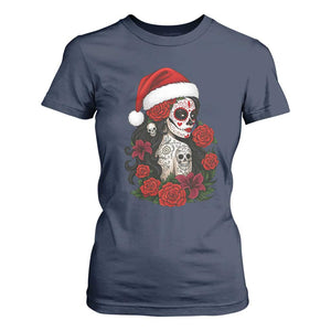 Dia De Los Muertos Mexican Christmas T Shirt For Women Day of the Dead Sugar Skull Women TS14 Navy Print Your Wear