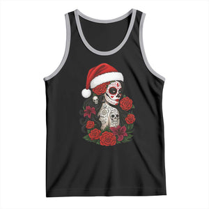 Dia De Los Muertos Mexican Christmas Tank Top Day of the Dead Sugar Skull Women TS14 Black Athletic Heather Print Your Wear