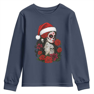 Dia De Los Muertos Mexican Christmas Youth Sweatshirt Day of the Dead Sugar Skull Women TS14 Navy Print Your Wear