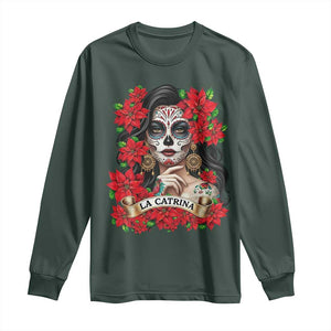 Dia De Los Muertos Mexican Long Sleeve Shirt Day of the Dead Sugar Skull Women TS14 Dark Forest Green Print Your Wear