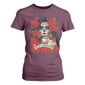 Dia De Los Muertos Mexican T Shirt For Women Day of the Dead Sugar Skull Women TS14 Maroon Print Your Wear