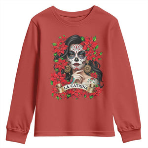 Dia De Los Muertos Mexican Youth Sweatshirt Day of the Dead Sugar Skull Women TS14 Red Print Your Wear