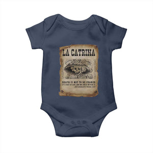 Day Of The Dead Baby Onesie La Calavera Garbancera TS14 Navy Print Your Wear