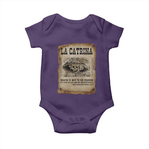Day Of The Dead Baby Onesie La Calavera Garbancera TS14 Purple Print Your Wear