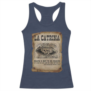Day Of The Dead Racerback Tank Top La Calavera Garbancera TS14 Navy Print Your Wear