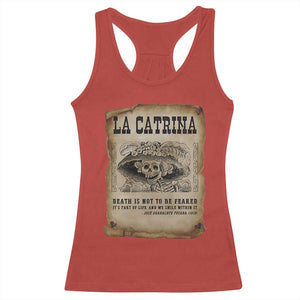Day Of The Dead Racerback Tank Top La Calavera Garbancera TS14 Red Print Your Wear