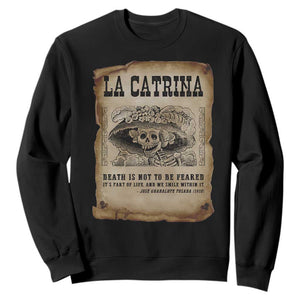 Day Of The Dead Sweatshirt La Calavera Garbancera TS14 Black Print Your Wear