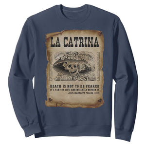 Day Of The Dead Sweatshirt La Calavera Garbancera TS14 Navy Print Your Wear