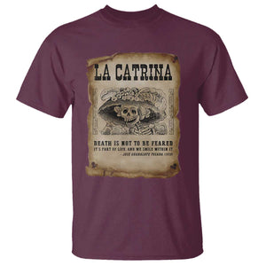Day Of The Dead T Shirt La Calavera Garbancera TS14 Maroon Print Your Wear