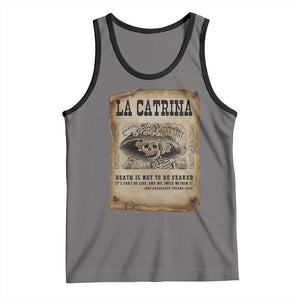 Day Of The Dead Tank Top La Calavera Garbancera TS14 Deep Heather Black Print Your Wear