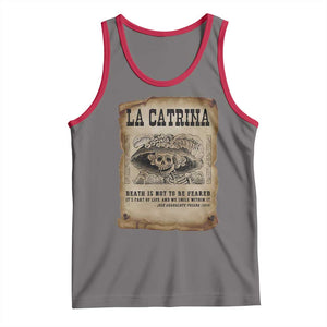 Day Of The Dead Tank Top La Calavera Garbancera TS14 Deep Heather Red Print Your Wear