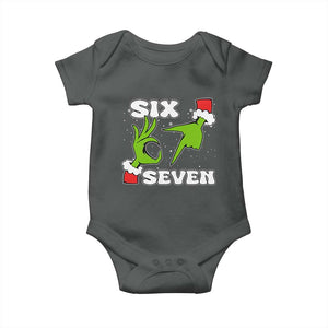 67 Six Seven Christmas Meme Baby Onesie Funny Elf Hands TS14 Dark Heather Print Your Wear