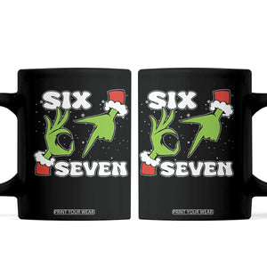 67 Six Seven Christmas Meme Coffee Mug Funny Elf Hands TS14 Black Print Your Wear