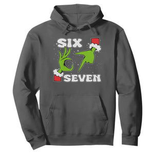 67 Six Seven Christmas Meme Hoodie Funny Elf Hands TS14 Dark Heather Print Your Wear