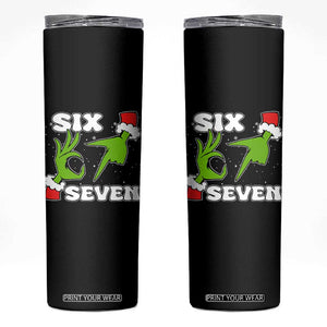 67 Six Seven Christmas Meme Skinny Tumbler Funny Elf Hands TS14 Black Print Your Wear