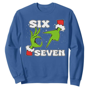 67 Six Seven Christmas Meme Sweatshirt Funny Elf Hands TS14 Royal Blue Print Your Wear