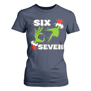 67 Six Seven Christmas Meme T Shirt For Women Funny Elf Hands TS14 Navy Print Your Wear
