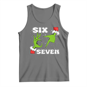 67 Six Seven Christmas Meme Tank Top Funny Elf Hands TS14 Black Heather Print Your Wear
