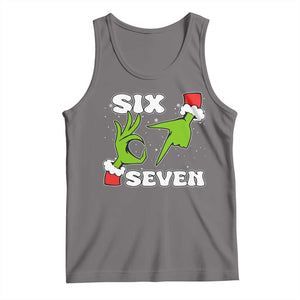 67 Six Seven Christmas Meme Tank Top Funny Elf Hands TS14 Deep Heather Print Your Wear