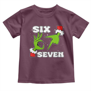 67 Six Seven Christmas Meme Toddler T Shirt Funny Elf Hands TS14 Maroon Print Your Wear