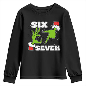 67 Six Seven Christmas Meme Youth Sweatshirt Funny Elf Hands TS14 Black Print Your Wear