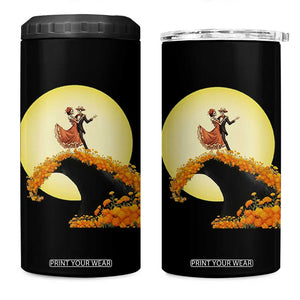 Dia De Los Muertos 4 in 1 Can Cooler Tumbler Skeletons Dancing Mexican TS14 One Size: 16 oz Black Print Your Wear