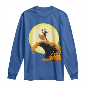 Dia De Los Muertos Long Sleeve Shirt Skeletons Dancing Mexican TS14 Royal Blue Print Your Wear