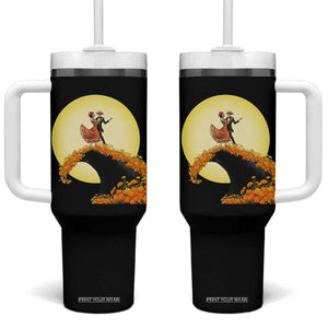 Dia De Los Muertos Tumbler With Handle Skeletons Dancing Mexican TS14 One Size: 40 oz Black Print Your Wear